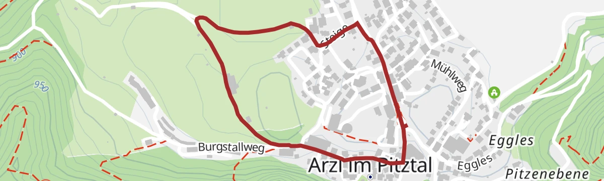 Route map: 2) Um die Breite